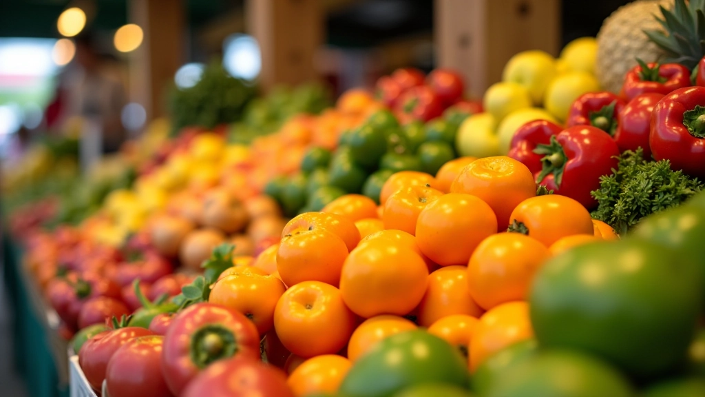 Fresh produce at a farmers market